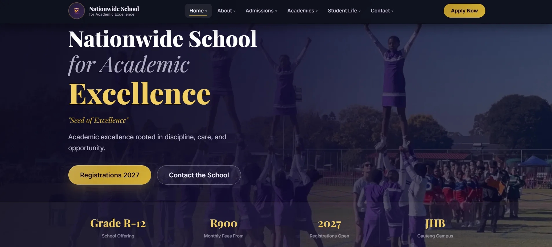 Nationwide School homepage screenshot