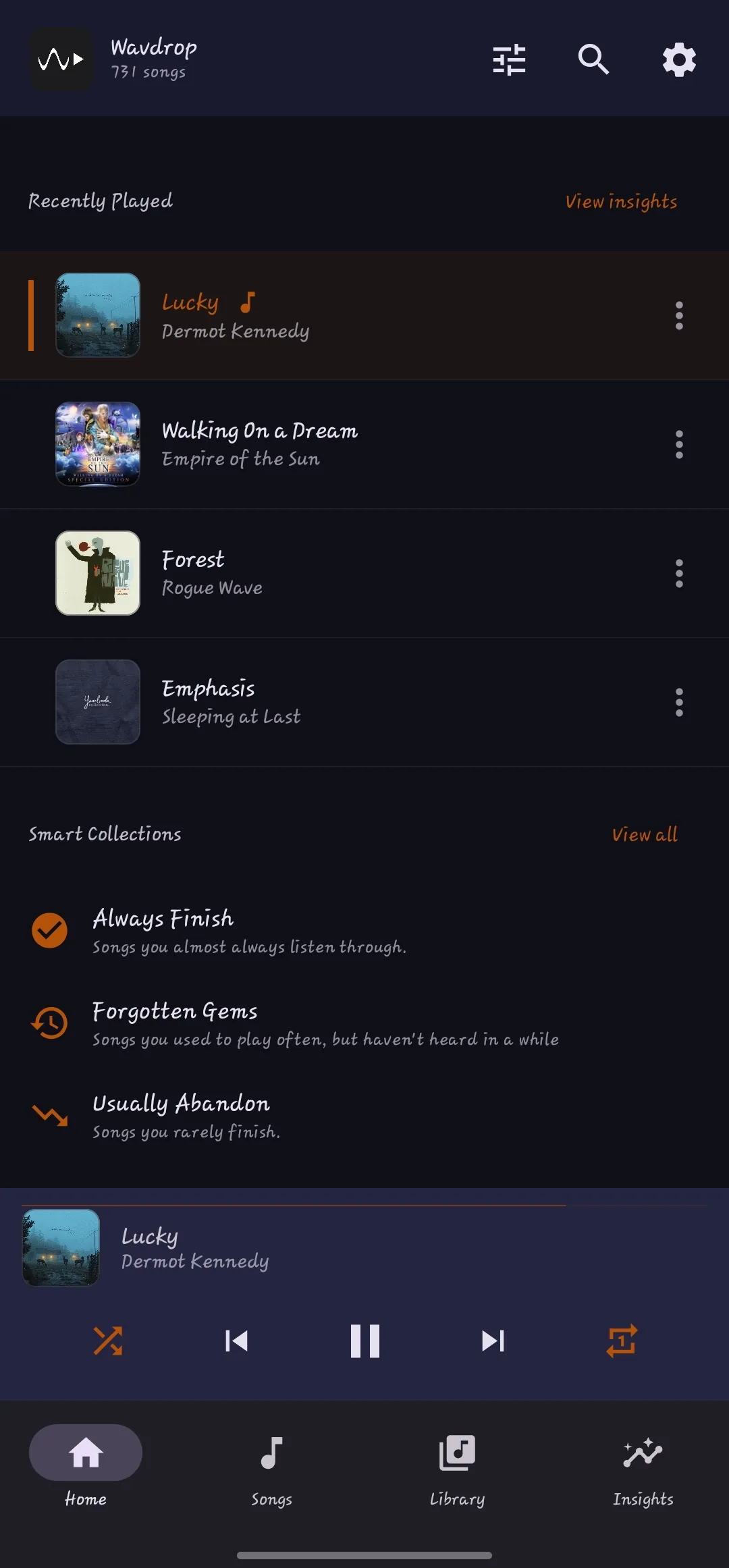 Wavdrop home screen